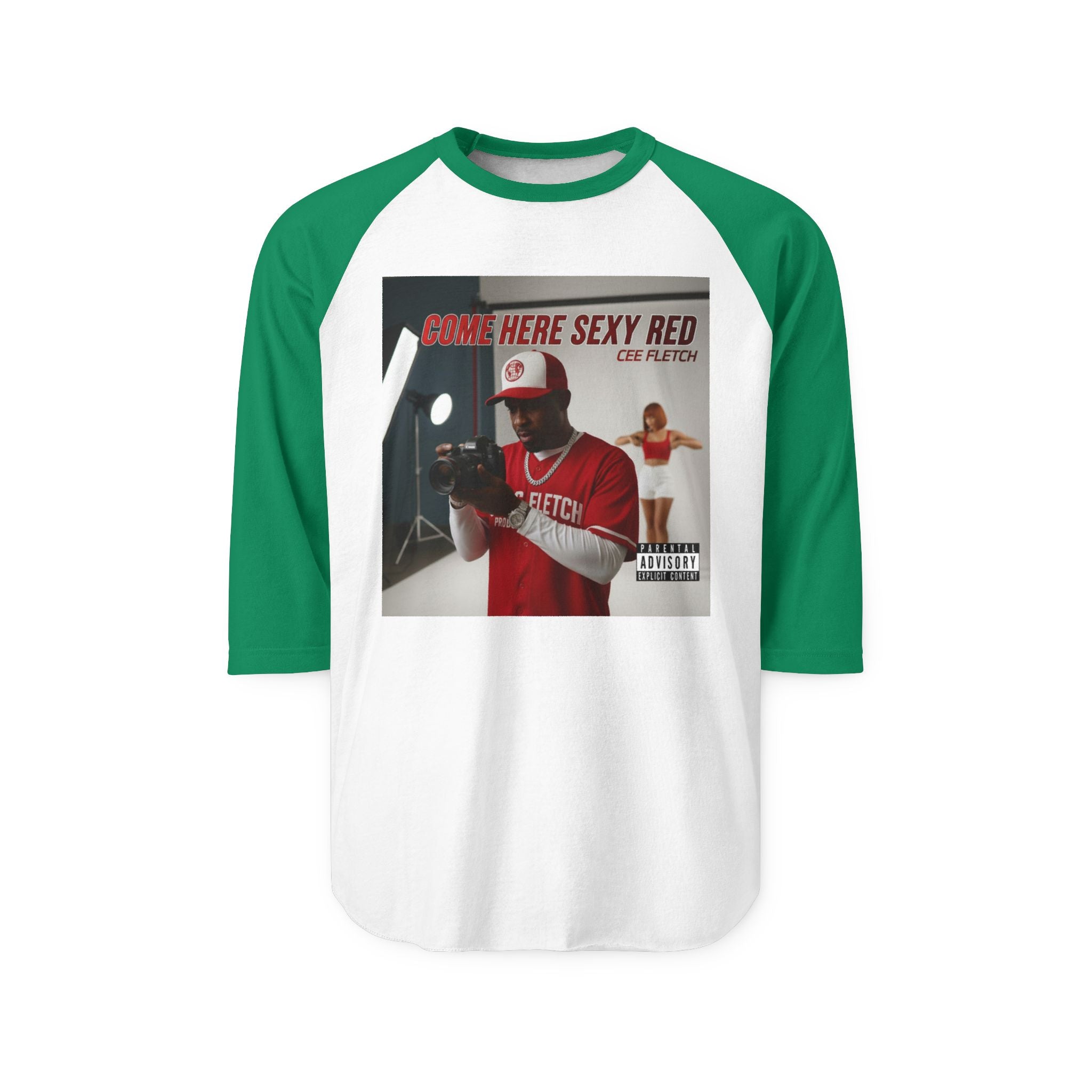 Raglan Shirt - 'Come Here Sexy Red' Retro Baseball Graphic