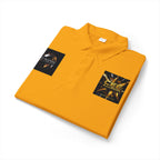 Logo Chest Polo Shirt — Gold Emblem Athletic Golf Polo