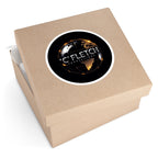C'Fletch Productions Globe Logo Round Vinyl Sticker — Indoor/Outdoor