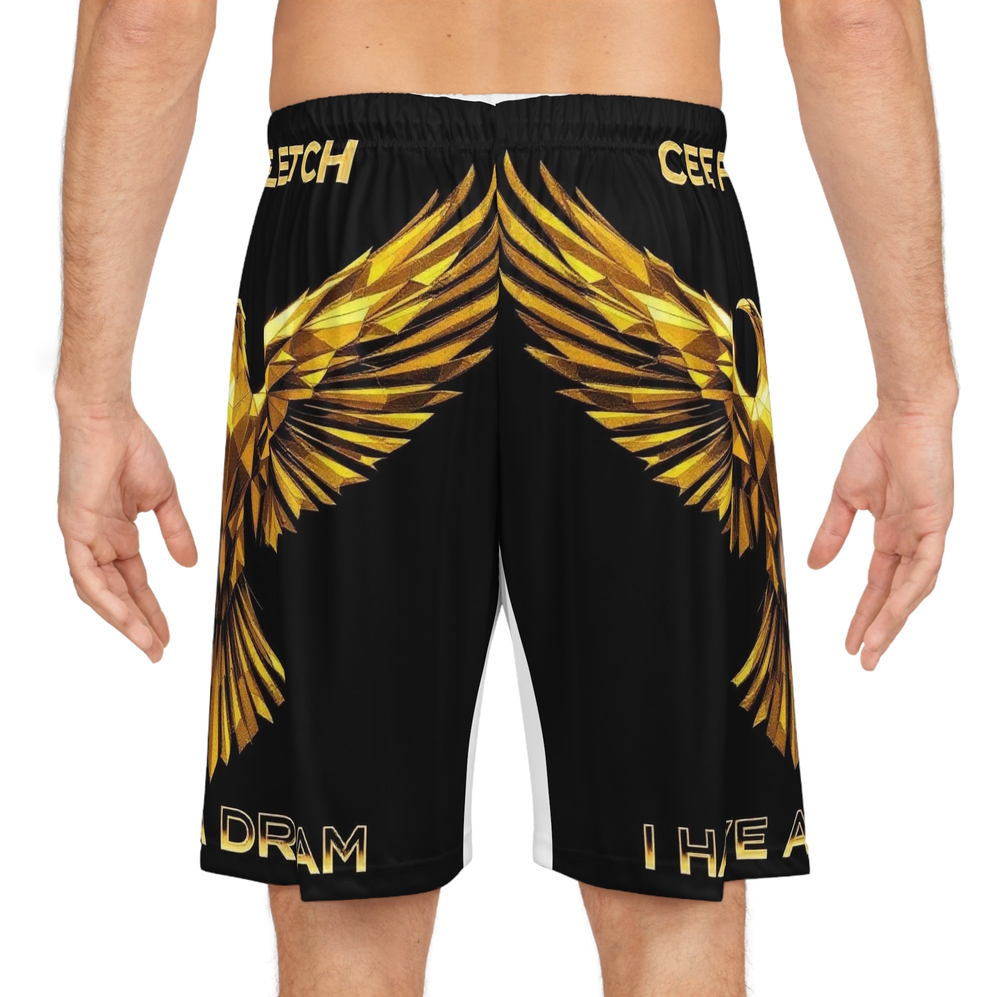 Gold Phoenix Basketball Shorts — "I Have A Dream" AOP Athletic Shorts