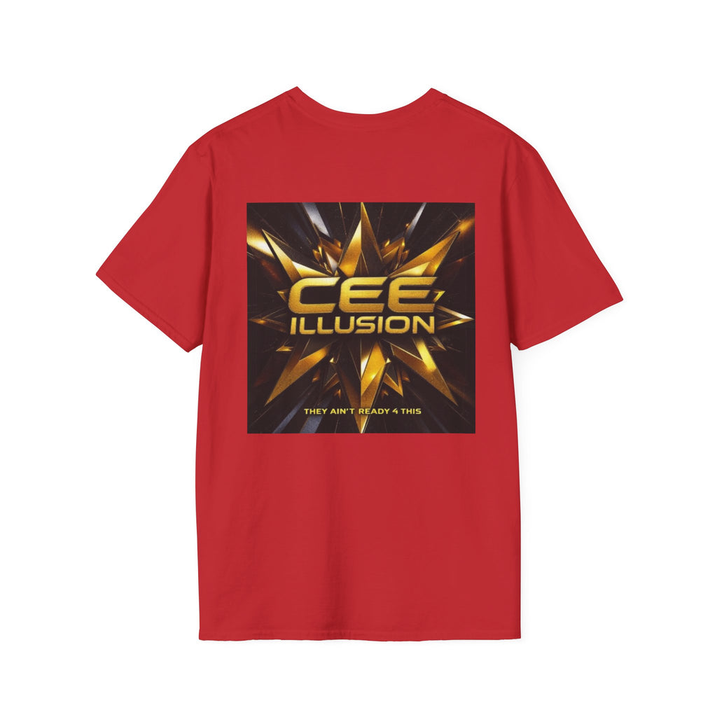 Illusion Graphic T-Shirt — 'Cee Illusion' Bold Gold Logo Tee