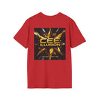 Illusion Graphic T-Shirt — 'Cee Illusion' Bold Gold Logo Tee