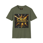 Illusion Graphic T-Shirt — 'Cee Illusion' Bold Gold Logo Tee