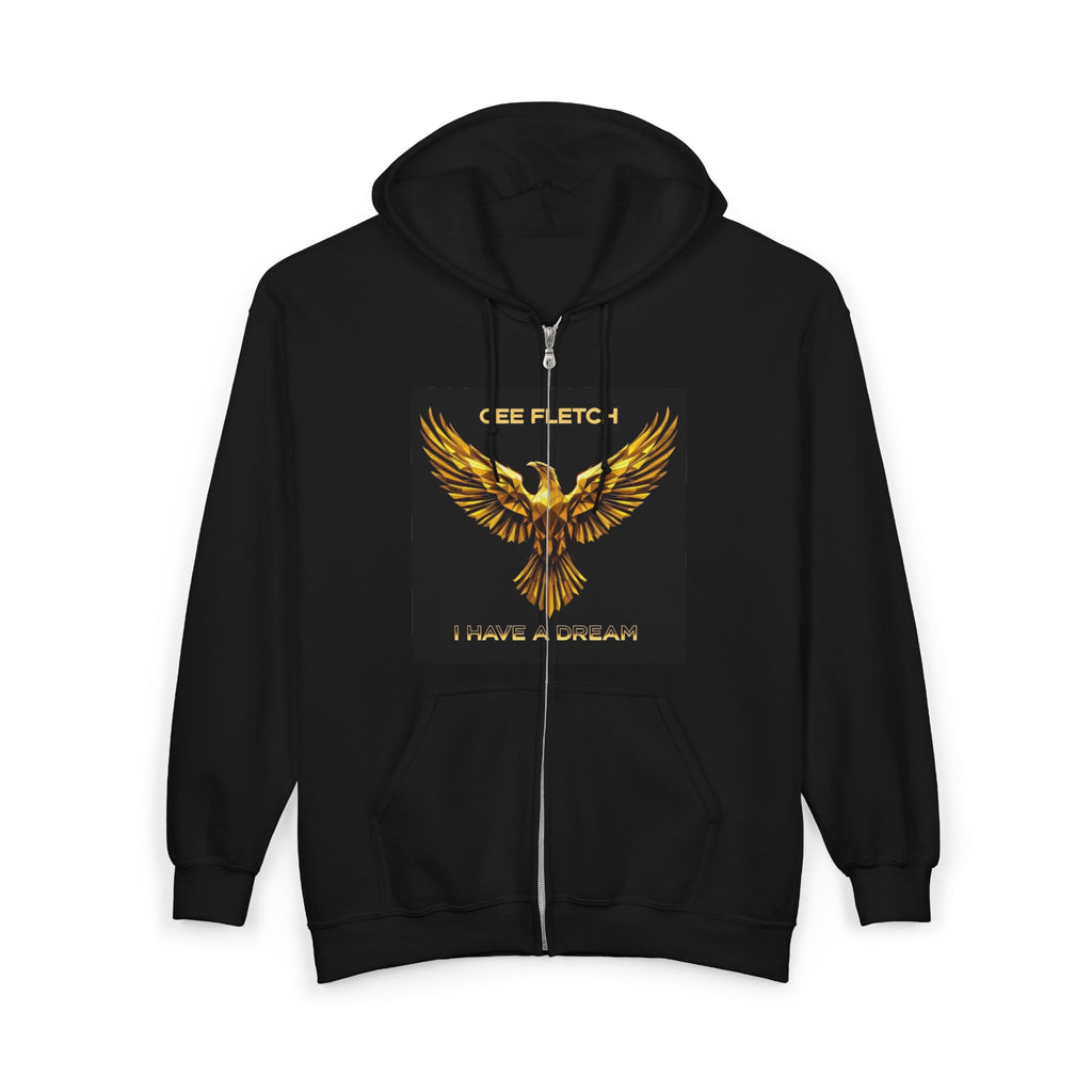Golden Phoenix Zip Hoodie - "Cee Fletch I Have A Dream" Graphic