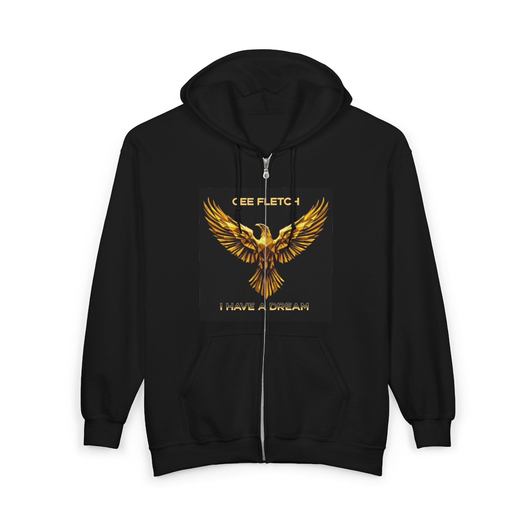 Golden Phoenix Zip Hoodie - "Cee Fletch I Have A Dream" Graphic