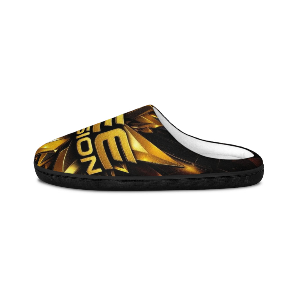 Gold Emblem Indoor Slippers — Cozy Women's House Shoes
