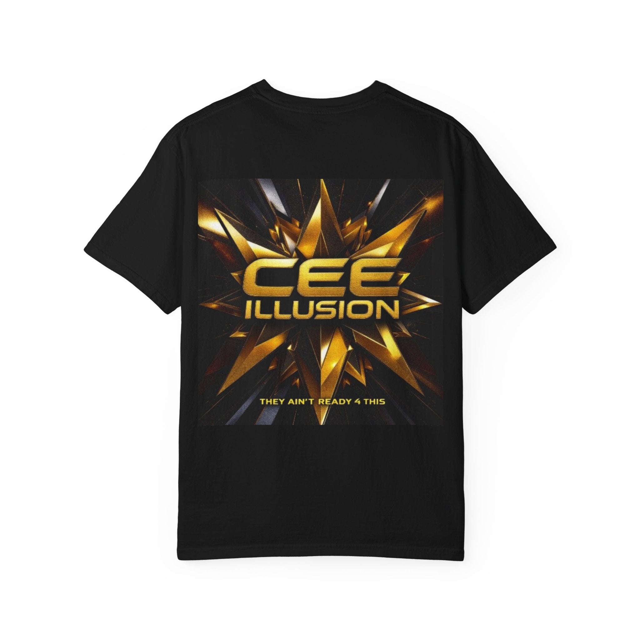 Cee Illusion Graphic T-Shirt — Bold Gold Starburst Design