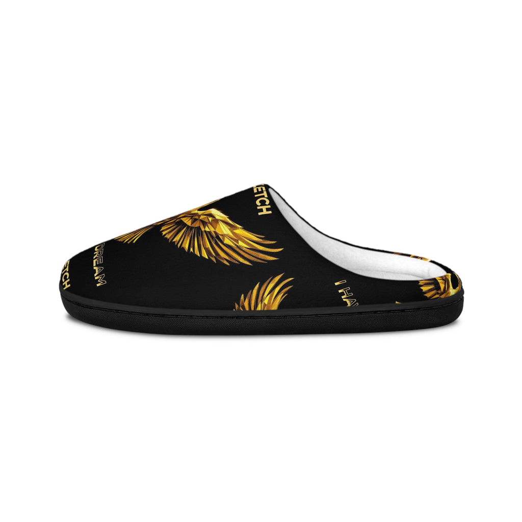 Men's Indoor Slippers — Gold Phoenix Wings Design (Have a Dream)