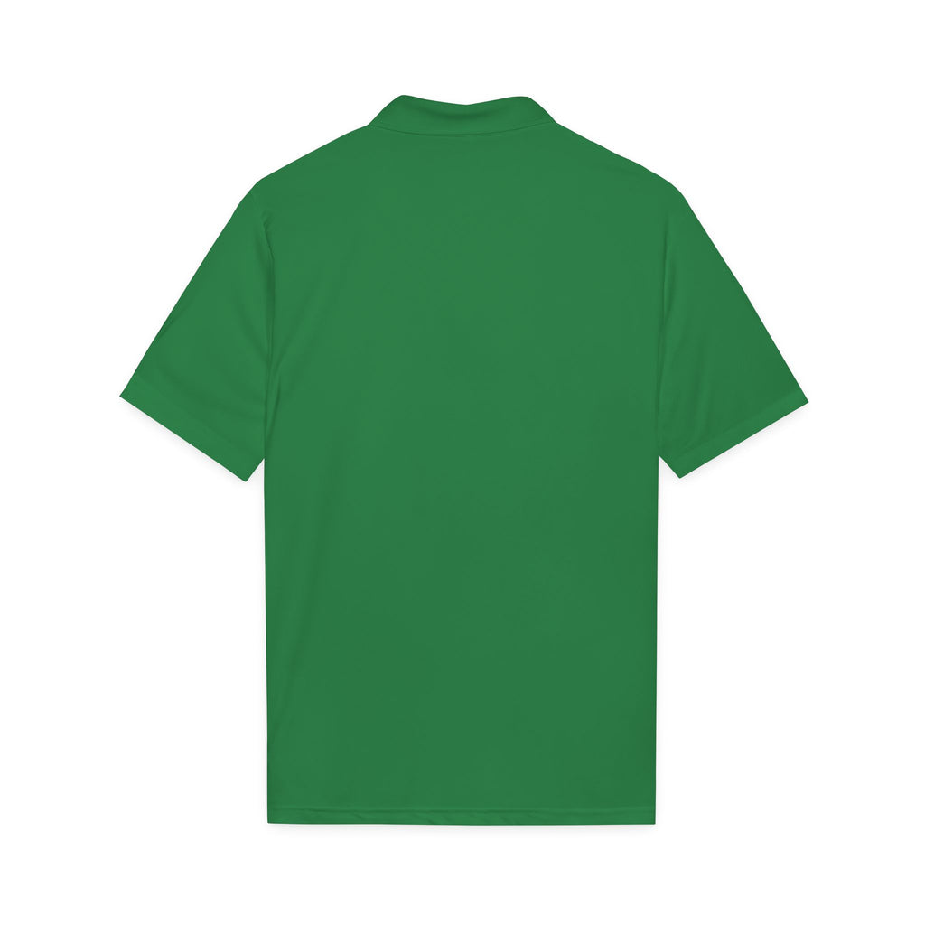 Logo Chest Polo Shirt — Gold Emblem Athletic Golf Polo
