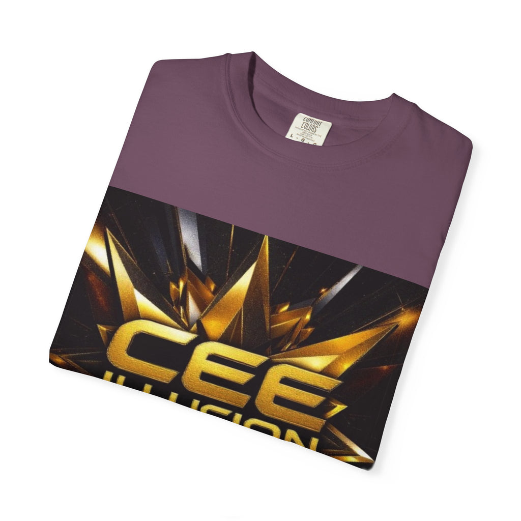 Cee Illusion Graphic T-Shirt — Bold Gold Starburst Design
