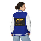 C Fletch Music Letterman Jacket — Red/White Varsity Jacket with Logo