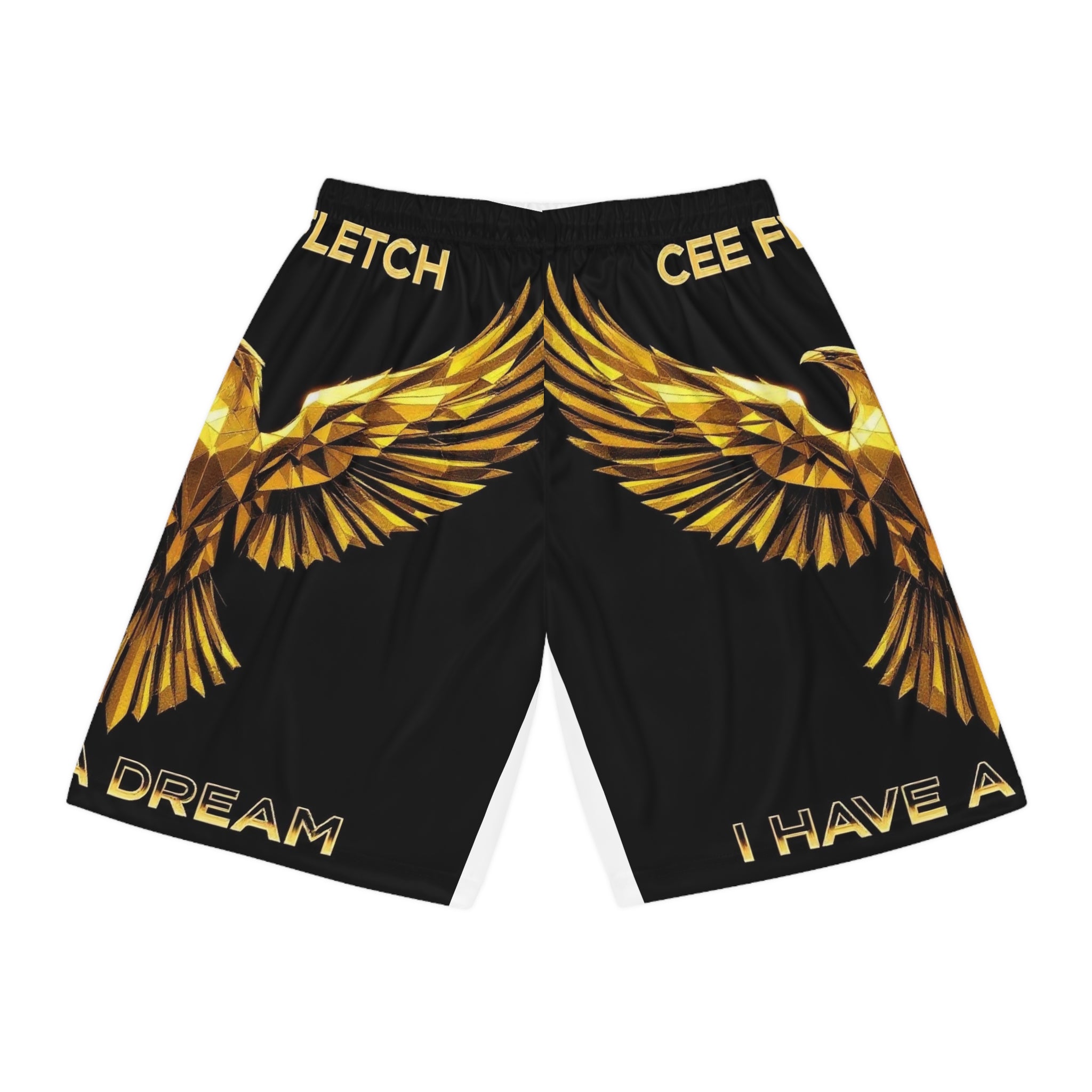 Gold Phoenix Basketball Shorts — "I Have A Dream" AOP Athletic Shorts