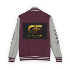 C Fletch Music Letterman Jacket — Red/White Varsity Jacket with Logo