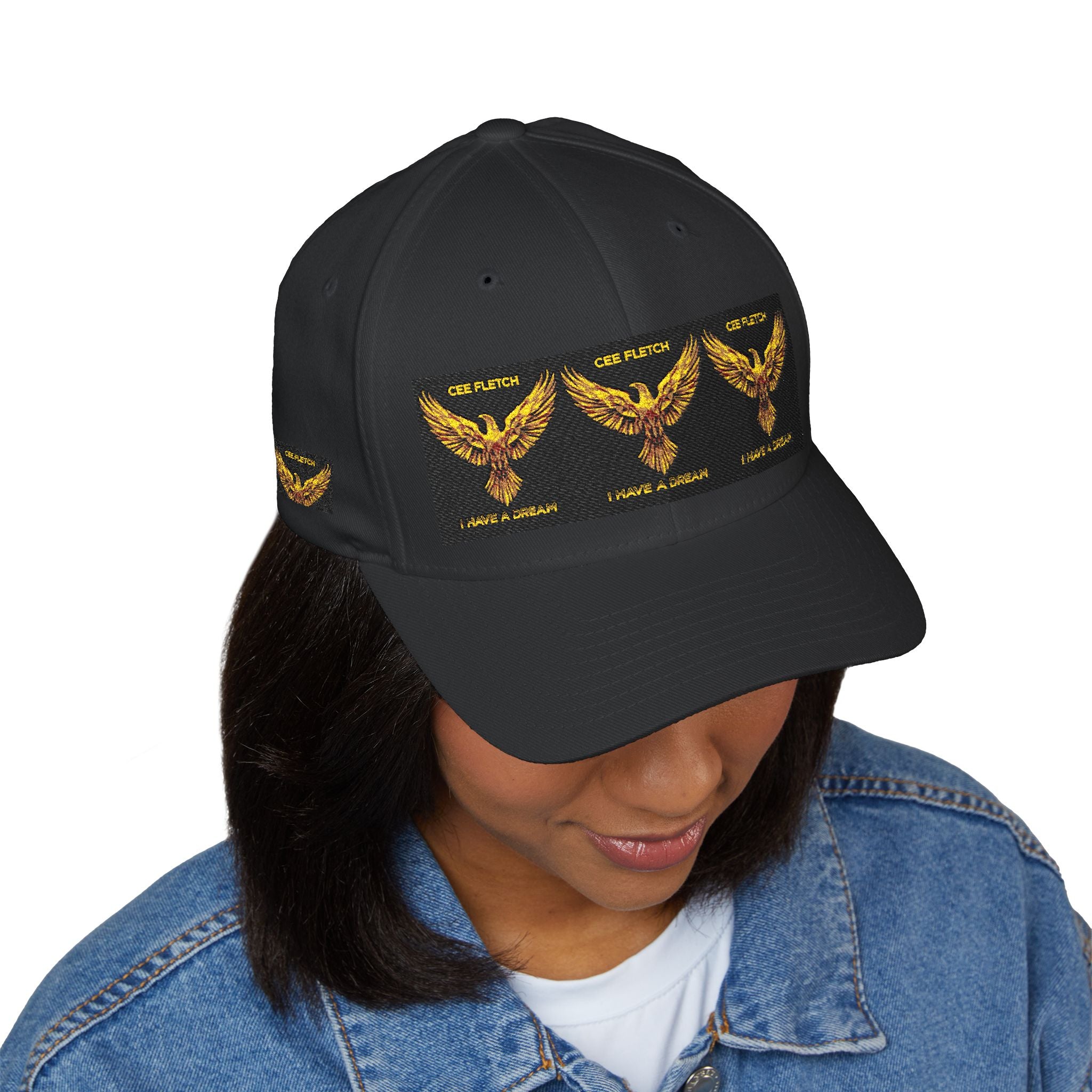 Embroidered Golden Eagle Patch Cap – Retro Military Crest Hat