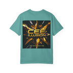 Cee Illusion Graphic T-Shirt — Bold Gold Starburst Design