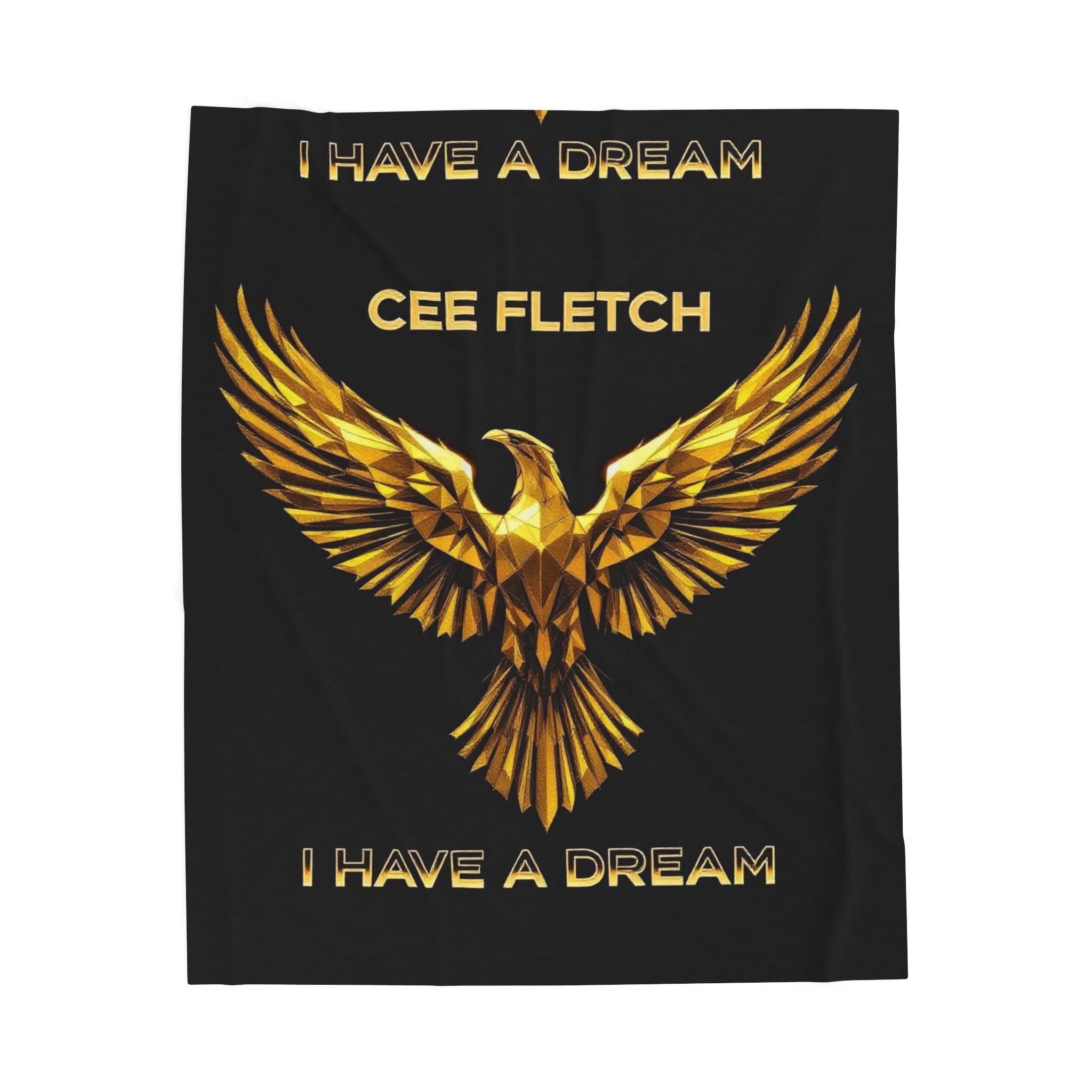Velveteen Blanket — Gold Phoenix "I Have a Dream" Personalized Throw