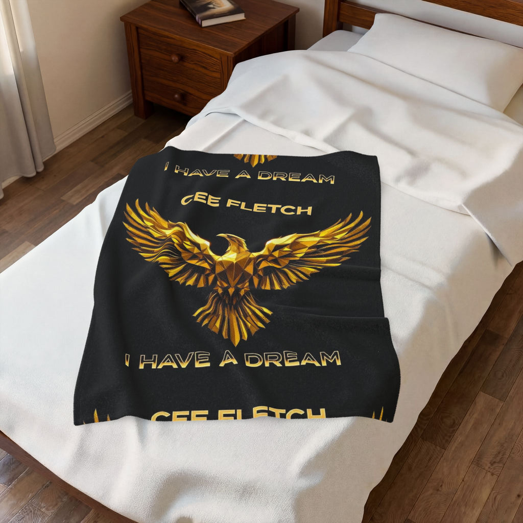 Velveteen Blanket — Gold Phoenix "I Have a Dream" Personalized Throw