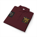 Logo Chest Polo Shirt — Gold Emblem Athletic Golf Polo