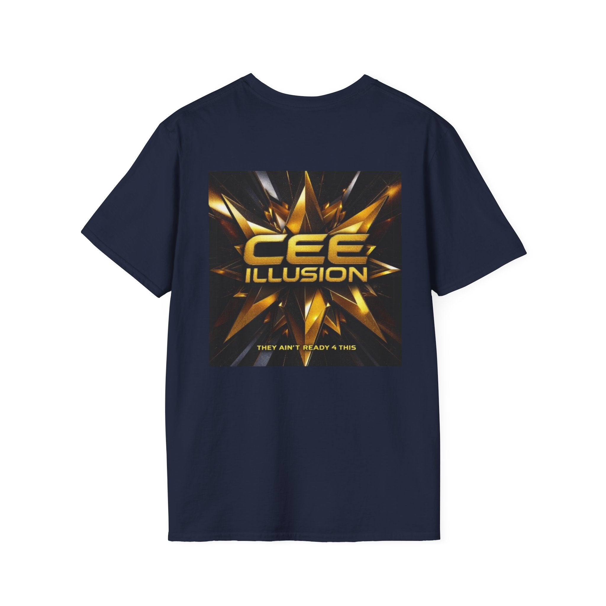 Illusion Graphic T-Shirt — 'Cee Illusion' Bold Gold Logo Tee