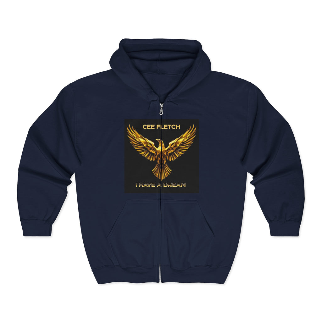 Golden Phoenix Zip Hoodie - "Cee Fletch I Have A Dream" Graphic