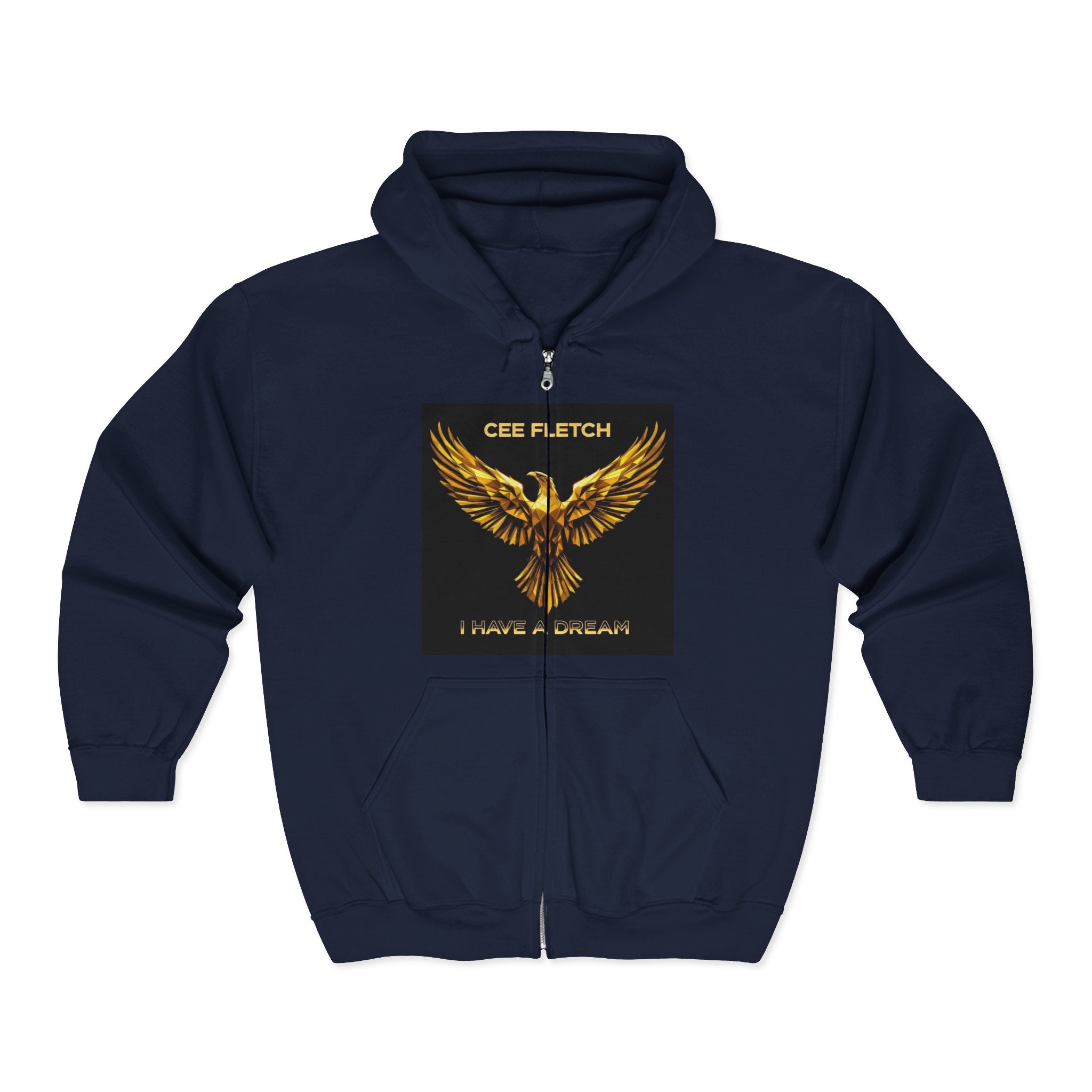 Golden Phoenix Zip Hoodie - "Cee Fletch I Have A Dream" Graphic