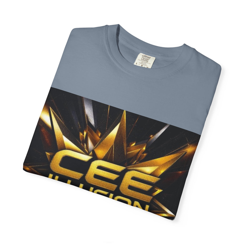 Cee Illusion Graphic T-Shirt — Bold Gold Starburst Design