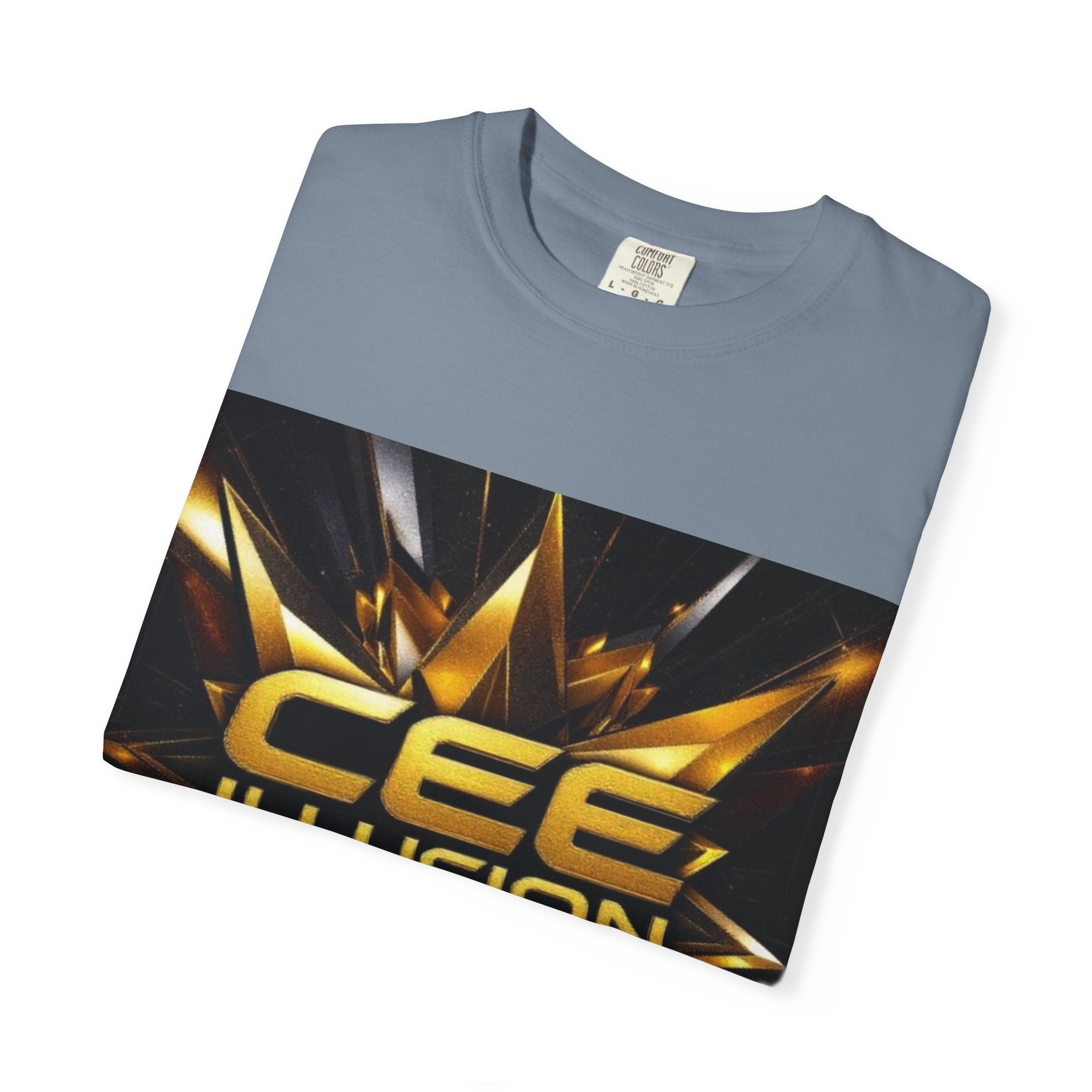 Cee Illusion Graphic T-Shirt — Bold Gold Starburst Design