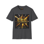 Illusion Graphic T-Shirt — 'Cee Illusion' Bold Gold Logo Tee