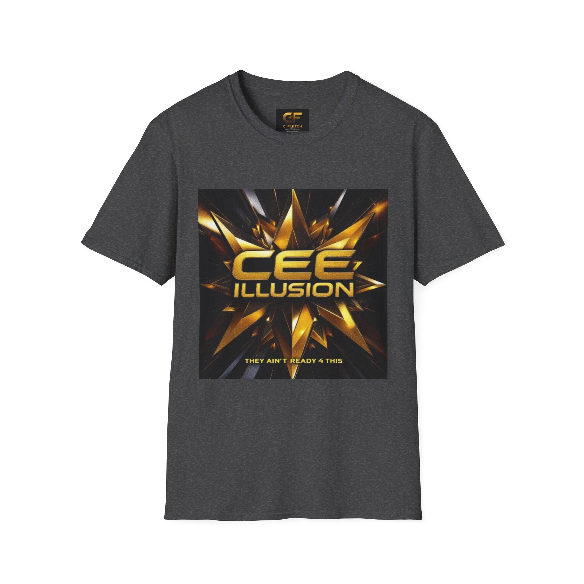 Illusion Graphic T-Shirt — 'Cee Illusion' Bold Gold Logo Tee