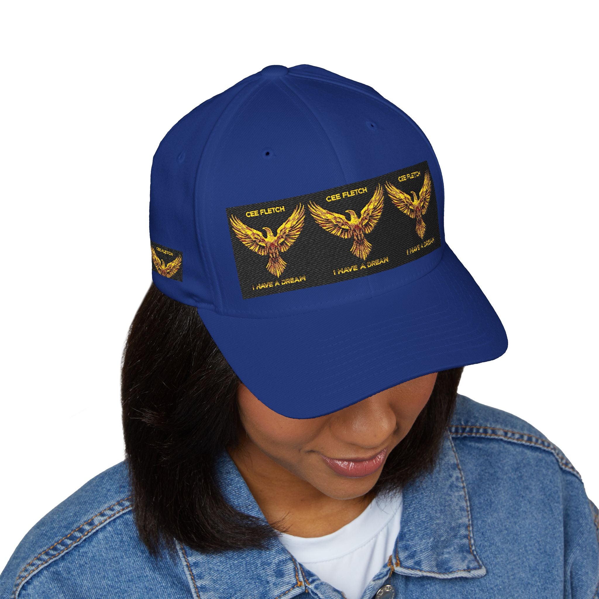 Embroidered Golden Eagle Patch Cap – Retro Military Crest Hat