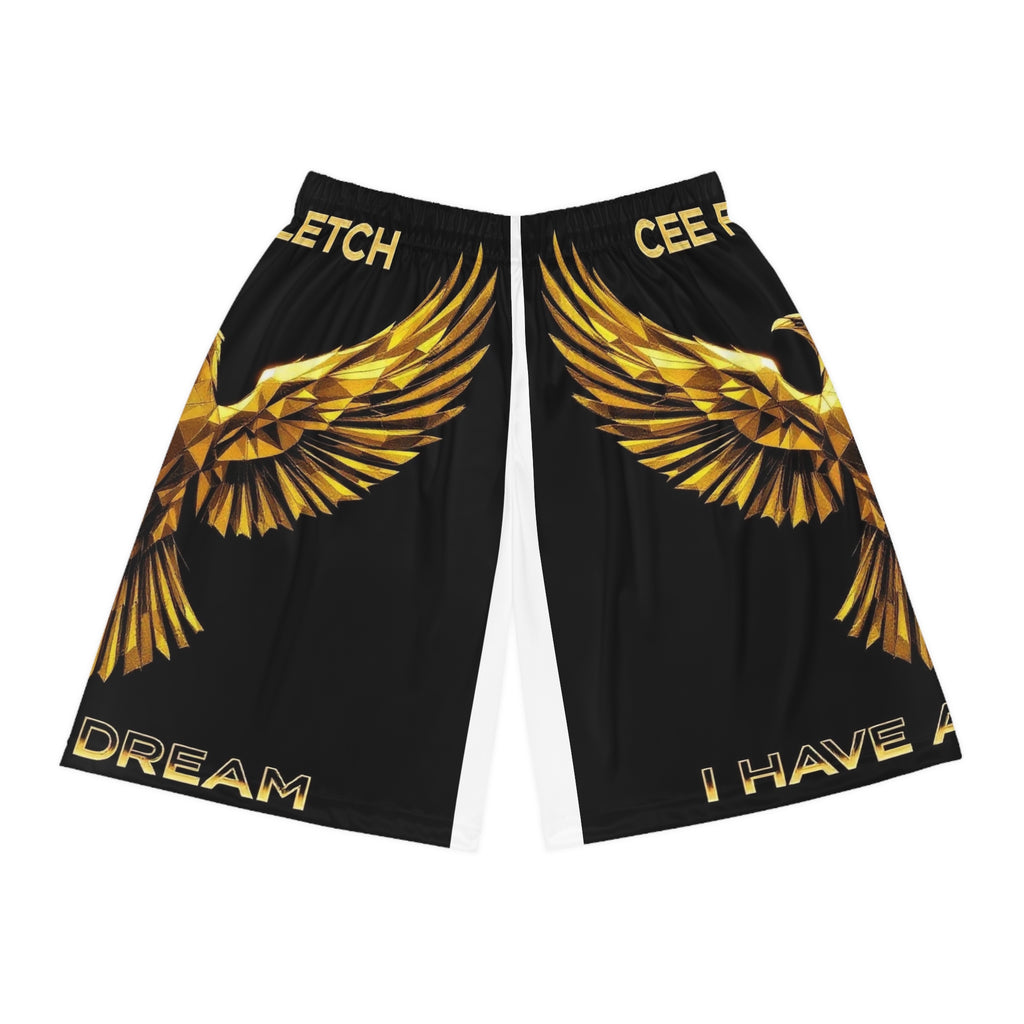 Gold Phoenix Basketball Shorts — "I Have A Dream" AOP Athletic Shorts