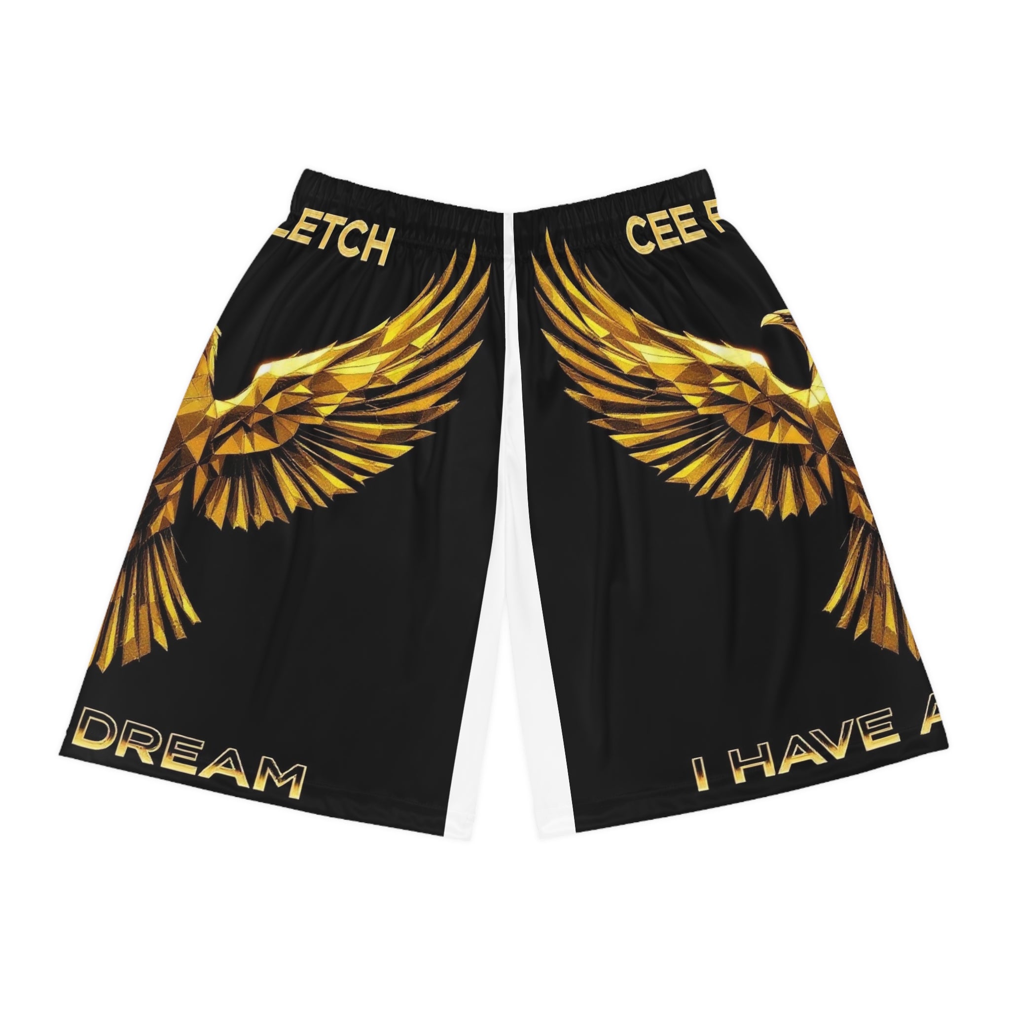 Gold Phoenix Basketball Shorts — "I Have A Dream" AOP Athletic Shorts