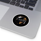 C'Fletch Productions Globe Logo Round Vinyl Sticker — Indoor/Outdoor