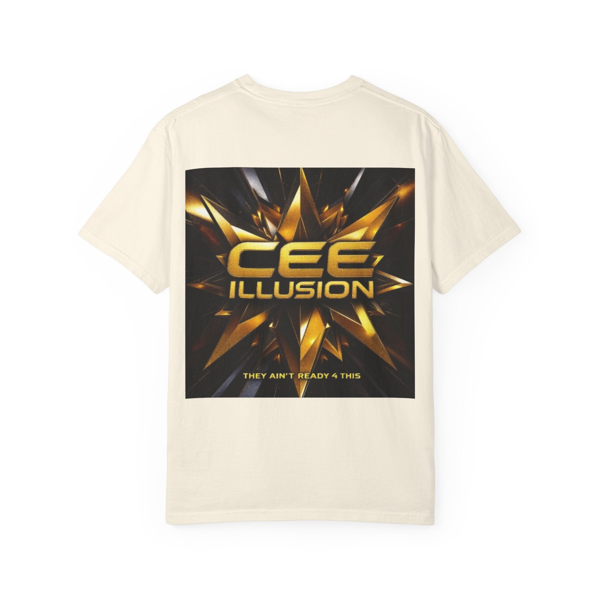 Cee Illusion Graphic T-Shirt — Bold Gold Starburst Design