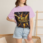 Cee Illusion Graphic T-Shirt — Bold Gold Starburst Design