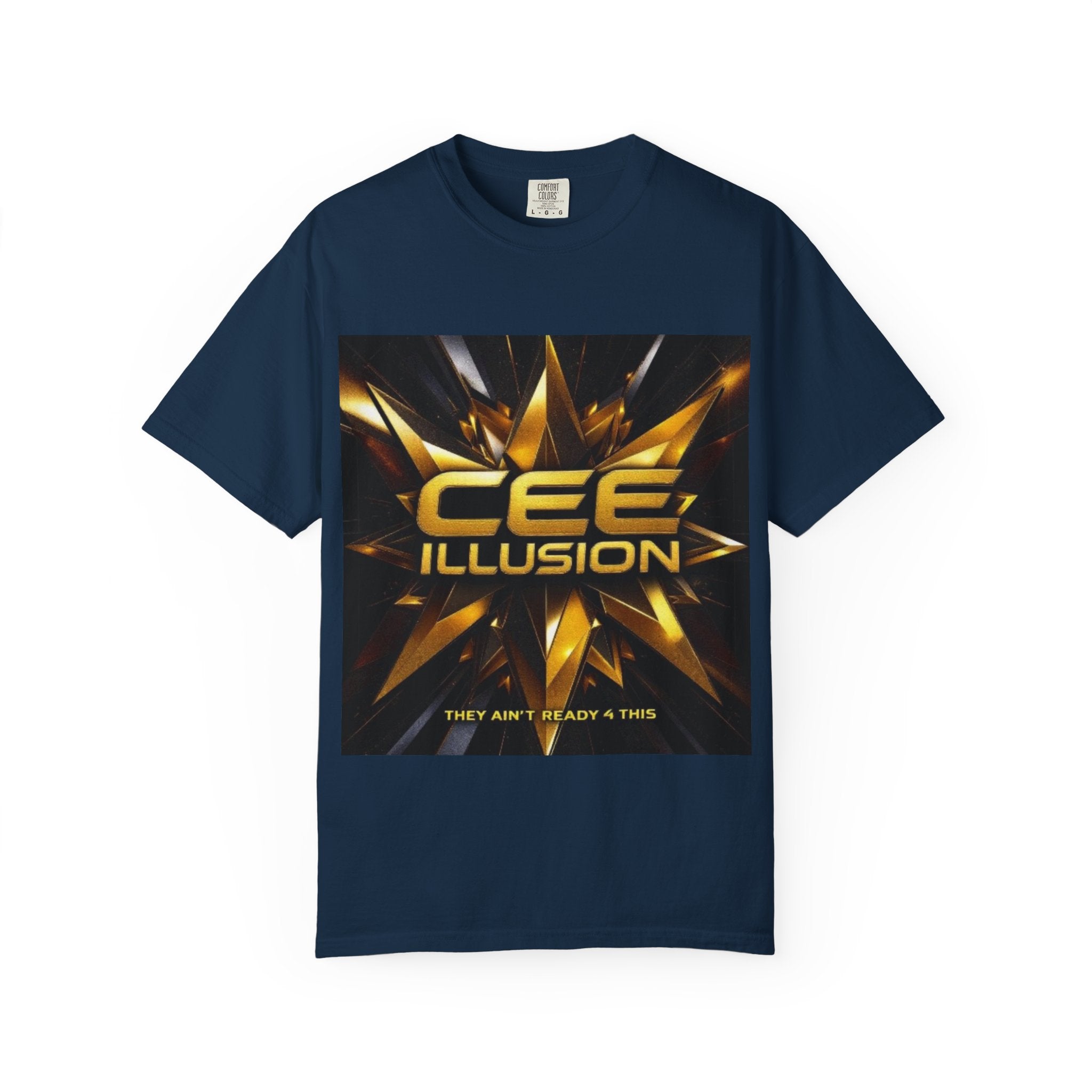 Cee Illusion Graphic T-Shirt — Bold Gold Starburst Design