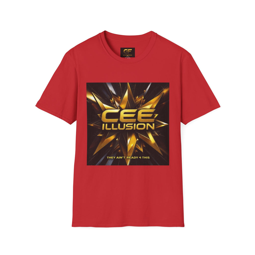 Illusion Graphic T-Shirt — 'Cee Illusion' Bold Gold Logo Tee