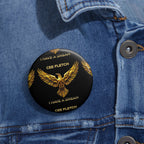 Pin Button — Gold Phoenix Design "I Have a Dream" (Custom Name Option)