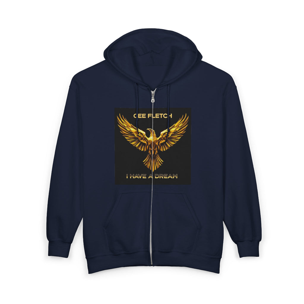 Golden Phoenix Zip Hoodie - "Cee Fletch I Have A Dream" Graphic