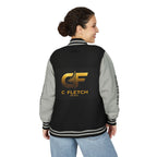 C Fletch Music Letterman Jacket — Red/White Varsity Jacket with Logo