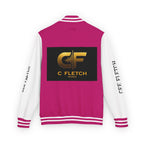 C Fletch Music Letterman Jacket — Red/White Varsity Jacket with Logo
