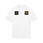 Logo Chest Polo Shirt — Gold Emblem Athletic Golf Polo