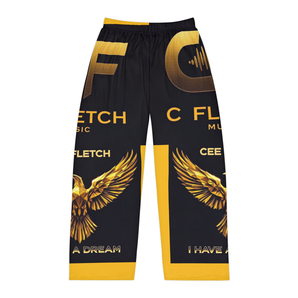 Men's Pajama Pants — Black & Gold C Fletch Music Lounge Pants