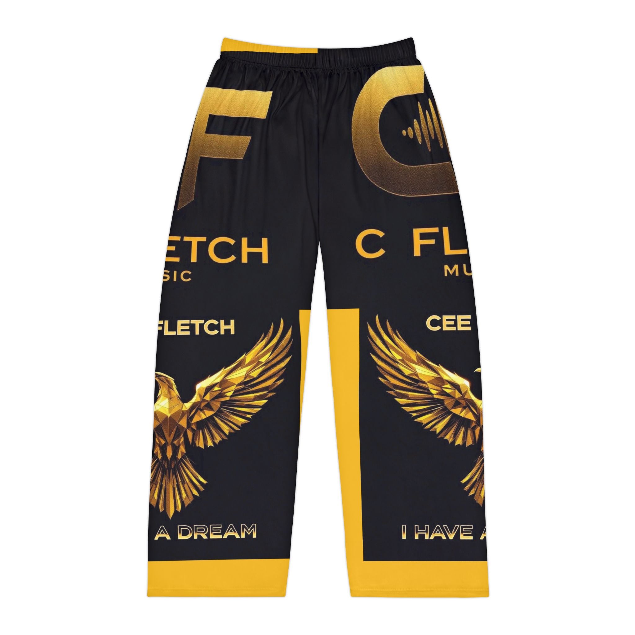 Men's Pajama Pants — Black & Gold C Fletch Music Lounge Pants