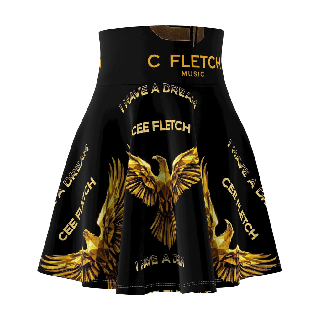 Golden Phoenix Skater Skirt — Cee Fletch "I Have a Dream" Graphic