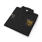 Logo Chest Polo Shirt — Gold Emblem Athletic Golf Polo