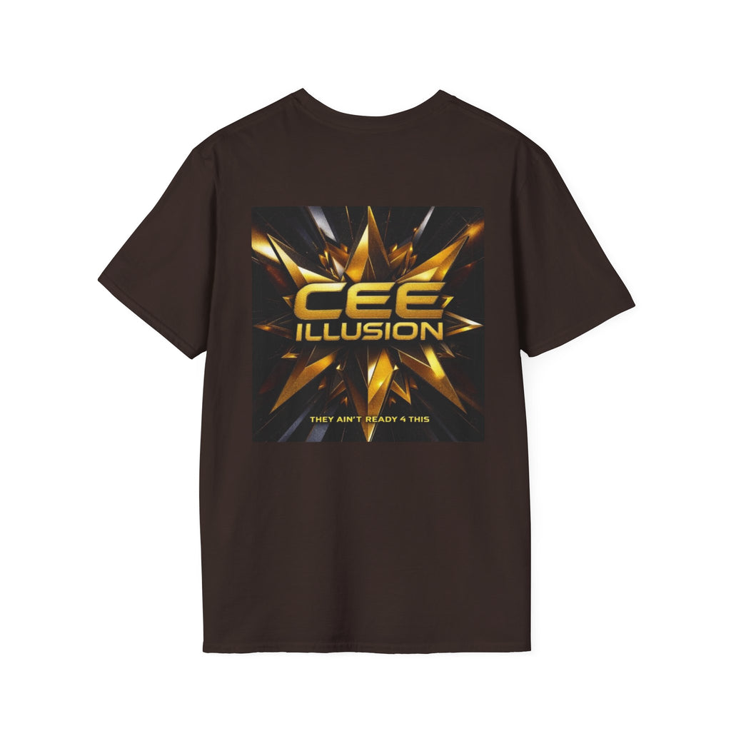 Illusion Graphic T-Shirt — 'Cee Illusion' Bold Gold Logo Tee