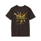 Illusion Graphic T-Shirt — 'Cee Illusion' Bold Gold Logo Tee