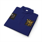 Logo Chest Polo Shirt — Gold Emblem Athletic Golf Polo