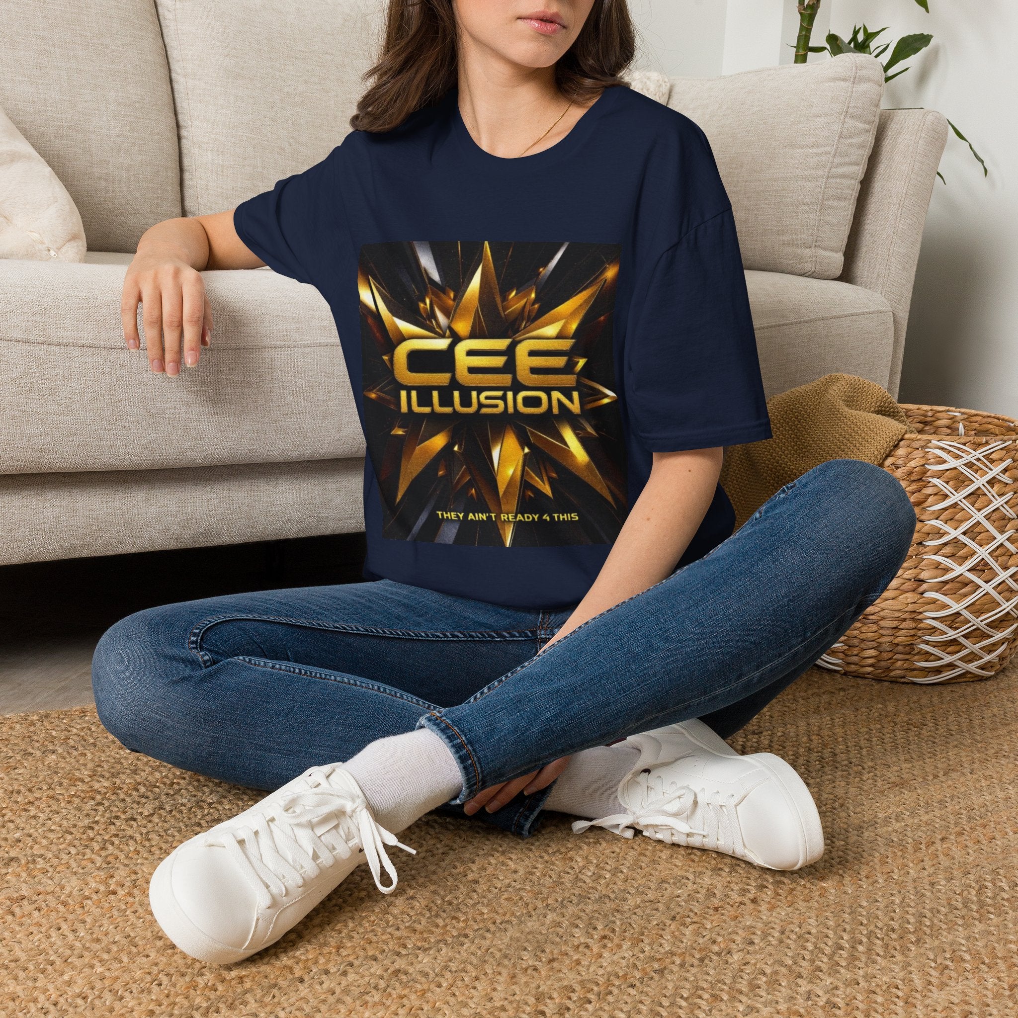 Illusion Graphic T-Shirt — 'Cee Illusion' Bold Gold Logo Tee